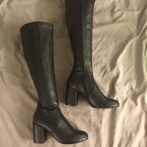 Black knee high boots